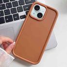 For iPhone 15 Plus Shockproof Frame Frosted TPU Phone Case(Brown) - 1