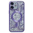 For iPhone 11 Electroplated Circuit Board Pattern MagSafe Phone Case(Purple) - 1