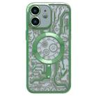 For iPhone 11 Electroplated Circuit Board Pattern MagSafe Phone Case(Green) - 1