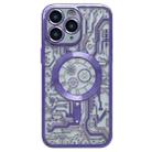 For iPhone 11 Pro Electroplated Circuit Board Pattern MagSafe Phone Case(Purple) - 1