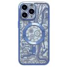 For iPhone 11 Pro Max Electroplated Circuit Board Pattern MagSafe Phone Case(Sierra Blue) - 1