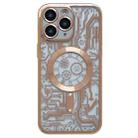 For iPhone 11 Pro Max Electroplated Circuit Board Pattern MagSafe Phone Case(Gold) - 1