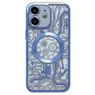 For iPhone 12 Electroplated Circuit Board Pattern MagSafe Phone Case(Sierra Blue) - 1