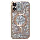 For iPhone 12 Electroplated Circuit Board Pattern MagSafe Phone Case(Gold) - 1