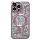 For iPhone 12 Pro Electroplated Circuit Board Pattern MagSafe Phone Case(Pink) - 1