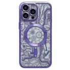For iPhone 12 Pro Max Electroplated Circuit Board Pattern MagSafe Phone Case(Purple) - 1