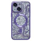For iPhone 13 Electroplated Circuit Board Pattern MagSafe Phone Case(Purple) - 1