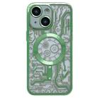 For iPhone 13 Electroplated Circuit Board Pattern MagSafe Phone Case(Green) - 1