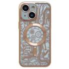 For iPhone 13 Electroplated Circuit Board Pattern MagSafe Phone Case(Gold) - 1