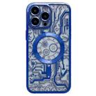 For iPhone 13 Pro Electroplated Circuit Board Pattern MagSafe Phone Case(Dark Blue) - 1