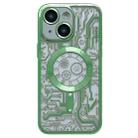 For iPhone 14 Electroplated Circuit Board Pattern MagSafe Phone Case(Green) - 1