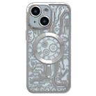 For iPhone 14 Plus Electroplated Circuit Board Pattern MagSafe Phone Case(Silver) - 1