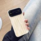 For iPhone X / XS Wood Grain TPU Phone Case with Lens Film(Beige) - 1