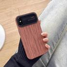 For iPhone X / XS Wood Grain TPU Phone Case with Lens Film(Brown) - 1