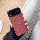For iPhone XR Wood Grain TPU Phone Case with Lens Film(Red) - 1