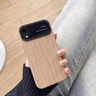 For iPhone XR Wood Grain TPU Phone Case with Lens Film(Khaki) - 1