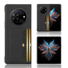For Tecno Phantom V Fold Litchi Texture Card Slots Back Cover Phone Case(Black) - 1