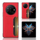 For Tecno Phantom V Fold Litchi Texture Card Slots Back Cover Phone Case(Red) - 1