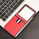 For Tecno Phantom V Flip2 Litchi Texture Card Slots Back Cover Phone Case(Red) - 2