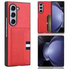 For Samsung Galaxy Z Fold6 Litchi Texture Card Slots Back Cover Phone Case(Red) - 1