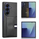 For Samsung Galaxy Z Fold7 5G Litchi Texture Card Slots Back Cover Phone Case(Black) - 1