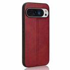 For Google Pixel 9 / Pixel 9 Pro Cow Pattern Sewing Back Cover Phone Case(Red) - 3