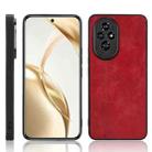 For Honor 200 Cow Pattern Sewing Back Cover Phone Case(Red) - 1