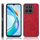 For Honor X5b / Honor X5b Plus Cow Pattern Sewing Back Cover Phone Case(Red) - 1