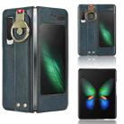 For Samsung Galaxy Fold 5G /W20 Wristband Leather Back Phone Case(Blue) - 1