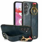 For Samsung Galaxy M34 5G Wristband Leather Back Phone Case(Blue) - 1