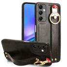 For Samsung Galaxy A05s 4G Wristband Leather Back Phone Case(Black) - 1