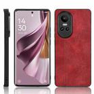 For OPPO Reno10/Reno10 Pro 5G Global Cow Pattern Sewing Back Cover Phone Case(Red) - 1