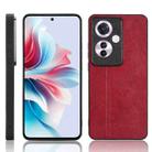 For OPPO Reno11 A JP Version Cow Pattern Sewing Back Cover Phone Case(Red) - 1