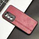 For OPPO Reno12 Pro 5G Global Cow Pattern Sewing Back Cover Phone Case(Red) - 2