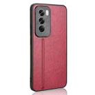 For OPPO Reno12 Pro 5G Global Cow Pattern Sewing Back Cover Phone Case(Red) - 3