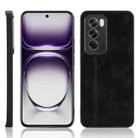 For OPPO Reno12 5G Global Cow Pattern Sewing Back Cover Phone Case(Black) - 1