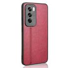 For OPPO Reno12 5G Global Cow Pattern Sewing Back Cover Phone Case(Red) - 3