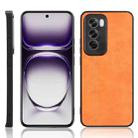 For OPPO Reno12 5G Global Cow Pattern Sewing Back Cover Phone Case(Yellow) - 1