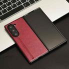 For Samsung Galaxy Z Fold6 Cow Pattern Sewing Back Cover Phone Case(Red) - 2