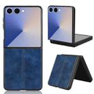 For Samsung Galaxy Z Flip7 5G Cow Pattern Sewing Back Cover Phone Case(Blue) - 1