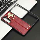 For Samsung Galaxy Fold5 Wristband Leather Back Phone Case(Red) - 1