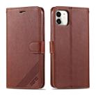 For iPhone 11 AZNS Sheepskin Texture Horizontal Flip Leather Case with Holder & Card Slots & Wallet(Brown) - 1