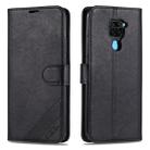 For Xiaomi Redmi 10X 4G / Note 9 AZNS Sheepskin Texture Horizontal Flip Leather Case with Holder & Card Slots & Wallet(Black) - 1