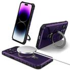 For iPhone 15 Pro MagSafe Magnetic Holder Phone Case(Purple) - 1