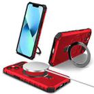 For iPhone 13 MagSafe Magnetic Holder Phone Case(Red) - 1