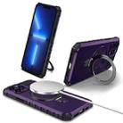For iPhone 13 Pro MagSafe Magnetic Holder Phone Case(Purple) - 1