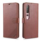 For Xiaomi Mi 10 / 10 Pro AZNS Sheepskin Texture Horizontal Flip Leather Case with Holder & Card Slots & Wallet(Brown) - 1