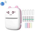 C9 Mini Bluetooth Wireless Thermal Printer With 5 Papers & 5 Sticker & 3 Color Papers(Pink) - 1