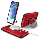 For Samsung Galaxy S21 FE 5G MagSafe Magnetic Holder Phone Case(Red) - 1