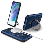 For Samsung Galaxy S21 FE 5G MagSafe Magnetic Holder Phone Case(Blue) - 1